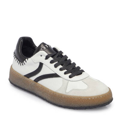 Beyaz Süet Deri Kadın Sneaker - K25I1AY68025-T72 - 1