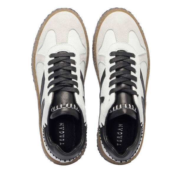 Beyaz Süet Deri Kadın Sneaker - K25I1AY68025-T72 - Tergan