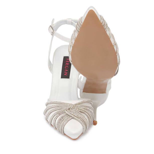 Beyaz Tekstil Kadın Abiye Ayakkabı - K25Y1AY67812-P9X - 4