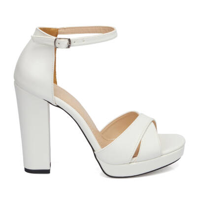  Beyaz Vegan Kadın Topuklu Ayakkabı - K22YAY210313-Q3Y - 3