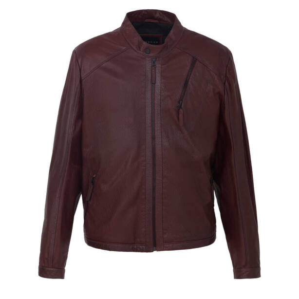 Bordo Hakiki Deri Erkek Deri Ceket - E22BDM310382-R4X - 1
