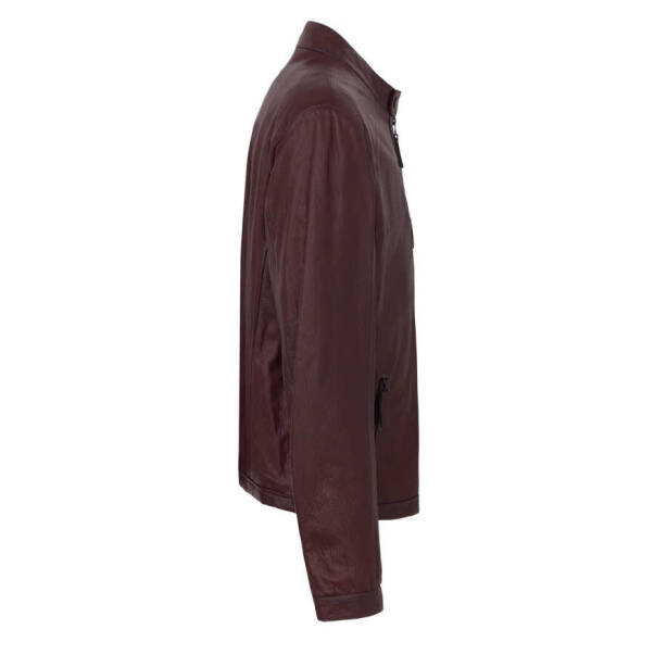 Bordo Hakiki Deri Erkek Deri Ceket - E22BDM310382-R4X - 3