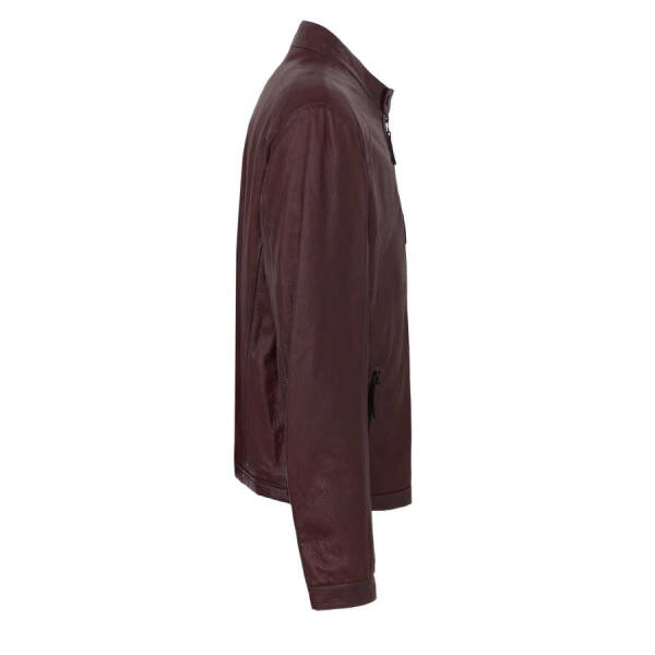 Bordo Hakiki Deri Erkek Deri Ceket - E22BDM310382-R4X - 3
