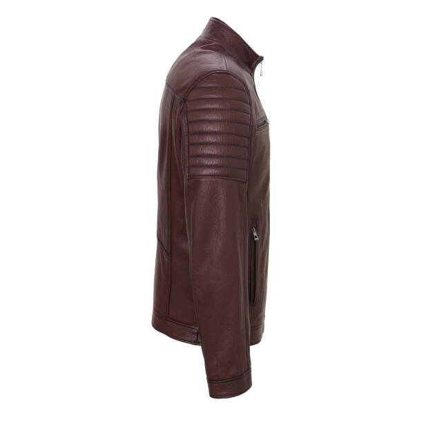 Bordo Hakiki Deri Erkek Deri Ceket - E23KDM310544-R4X - 3