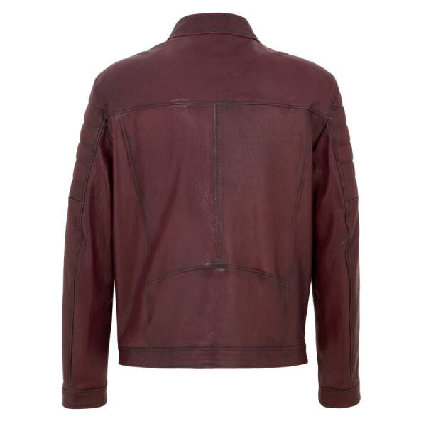 Bordo Hakiki Deri Erkek Deri Mont - E22KDM310314-R4X - 4
