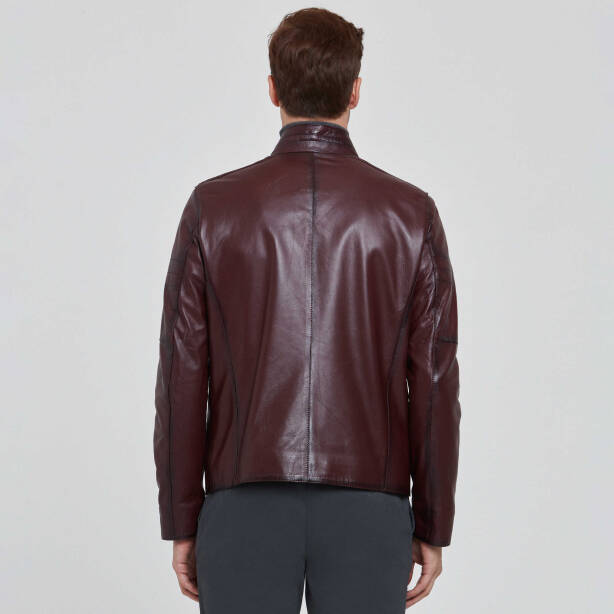 Bordo Deri Erkek Deri Mont - E22KDM310340-Q4N - Tergan