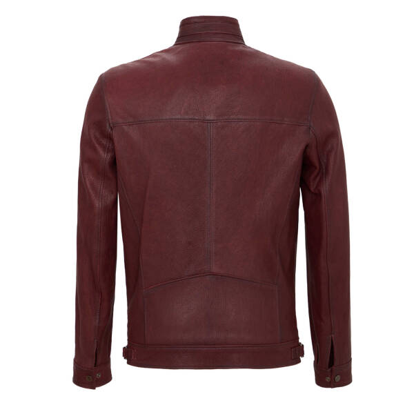 Bordo Hakiki Deri Erkek Deri Mont - E22KDM310414-R4X - 4