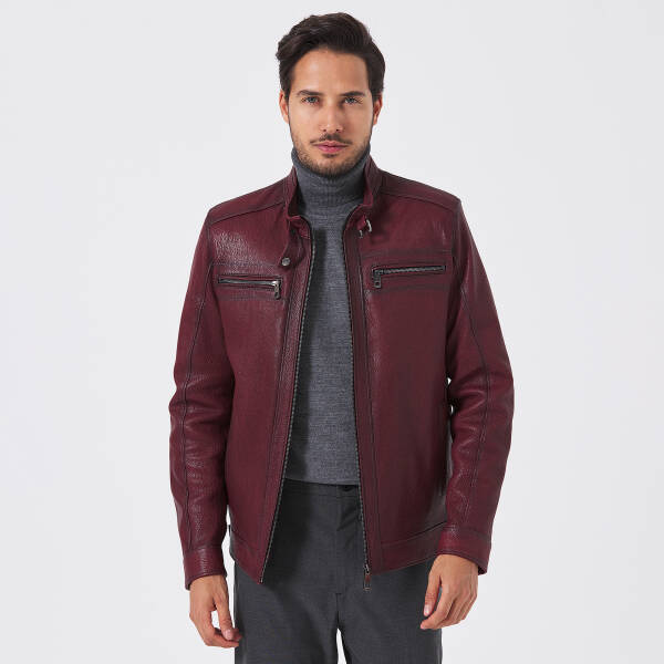 Bordo Deri Erkek Deri Mont - E23BDM310543-R4X - 1
