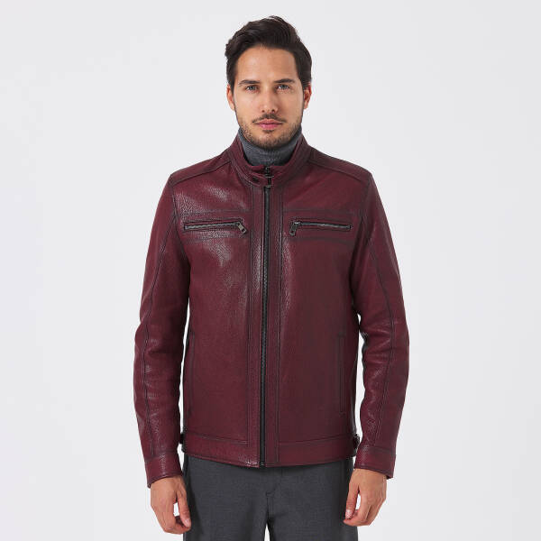 Bordo Deri Erkek Deri Mont - E23BDM310543-R4X - 2