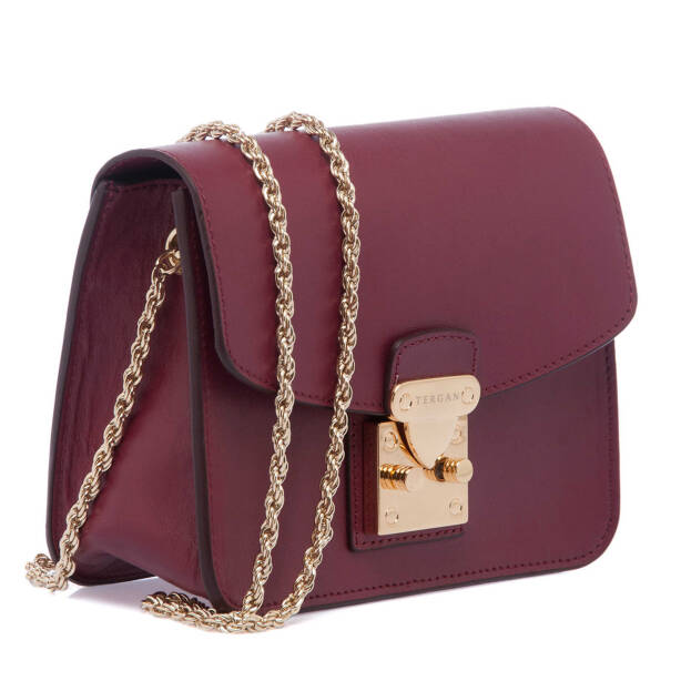 Bordo Deri Kadın Çapraz Askılı Çanta - S25K1BC78972-X31 - 2