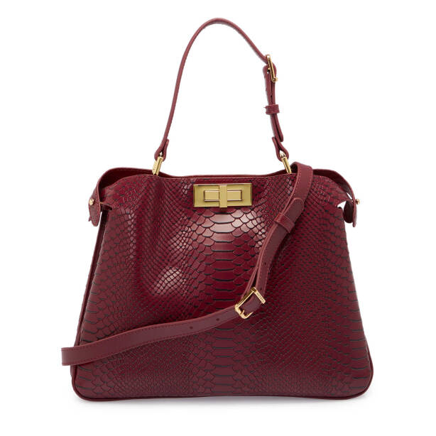 Bordo Deri Kadın Çapraz Askılı Çanta - S25K1BC80444-F9J - 3