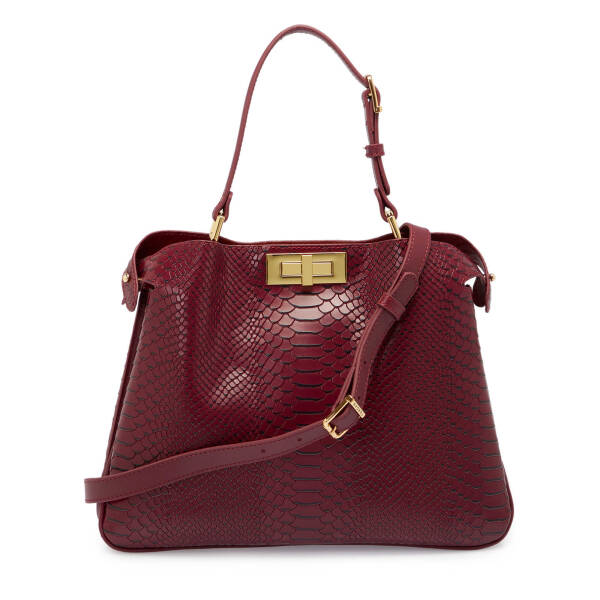 Bordo Deri Kadın Çapraz Askılı Çanta - S25K1BC80444-F9J - 3