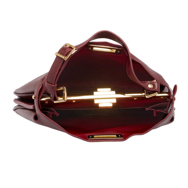 Bordo Deri Kadın Çapraz Askılı Çanta - S25K1BC80444-M71 - 4
