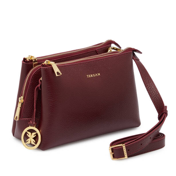 Bordo Deri Kadın Çapraz Askılı Çanta - S25K1BC80468-M71 - 2
