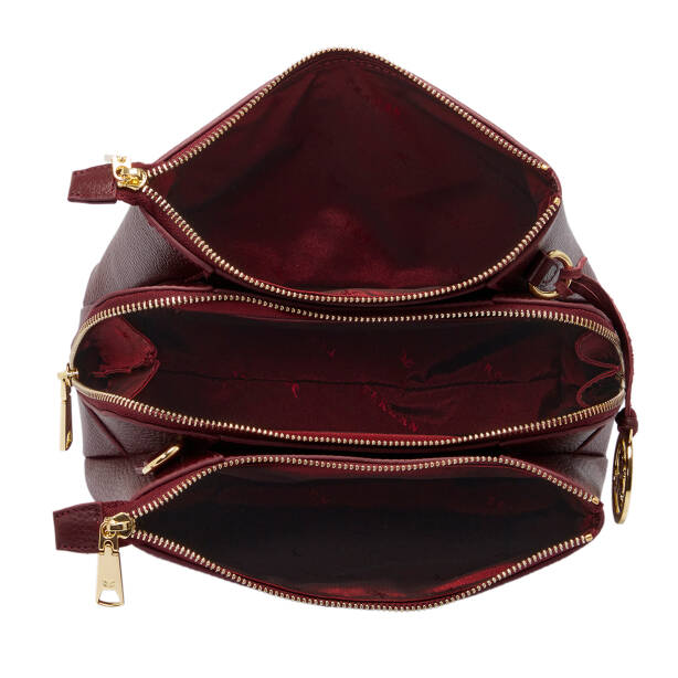 Bordo Deri Kadın Çapraz Askılı Çanta - S25K1BC80468-M71 - 4