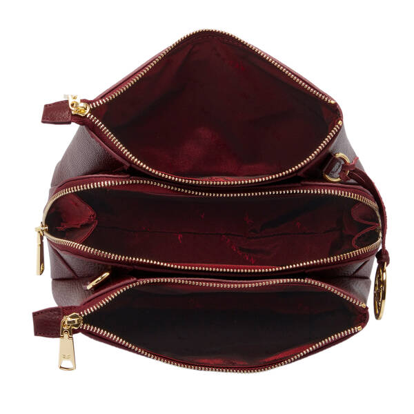 Bordo Deri Kadın Çapraz Askılı Çanta - S25K1BC80468-M71 - 4