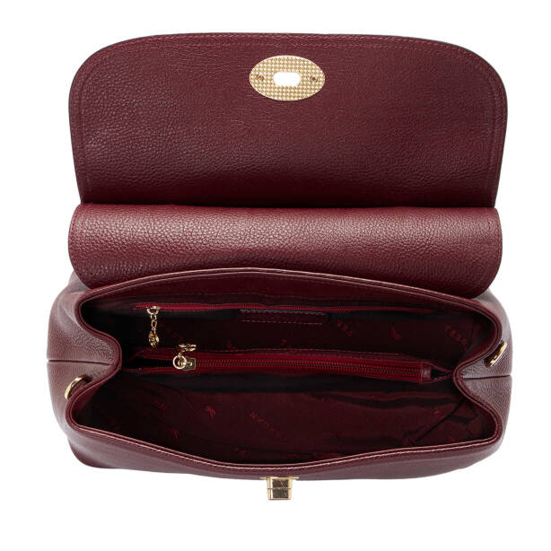 Bordo Deri Kadın Çapraz Askılı Çanta - S25Y1BC79121-M71 - 4