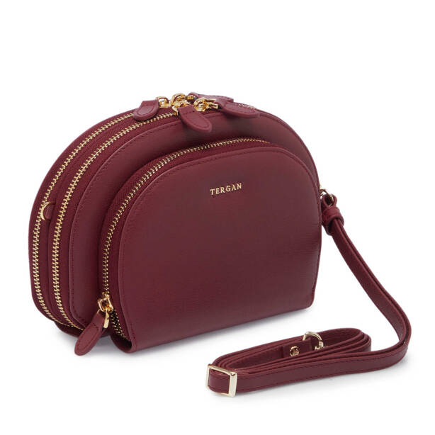 Bordo Deri Kadın Çapraz Askılı Çanta - S25Y1BC80431-K16 - 2