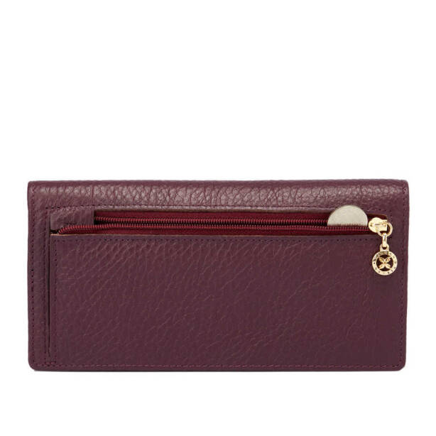 Bordo Hakiki Deri Kadın Cüzdan - S1CB00005685-M5D - 3
