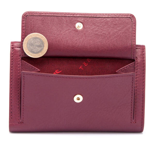 Bordo Hakiki Deri Kadın Cüzdan - S1CB00005730-K16 - 8