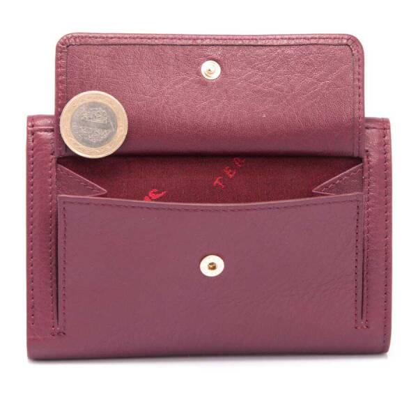 Bordo Hakiki Deri Kadın Cüzdan - S1CB00005730-K16 - 9