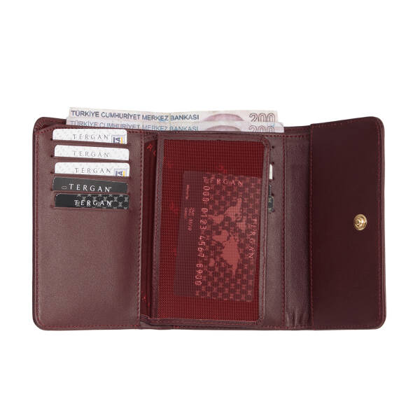 Bordo Hakiki Deri Kadın Cüzdan - S1CB00005730-X31 - 2