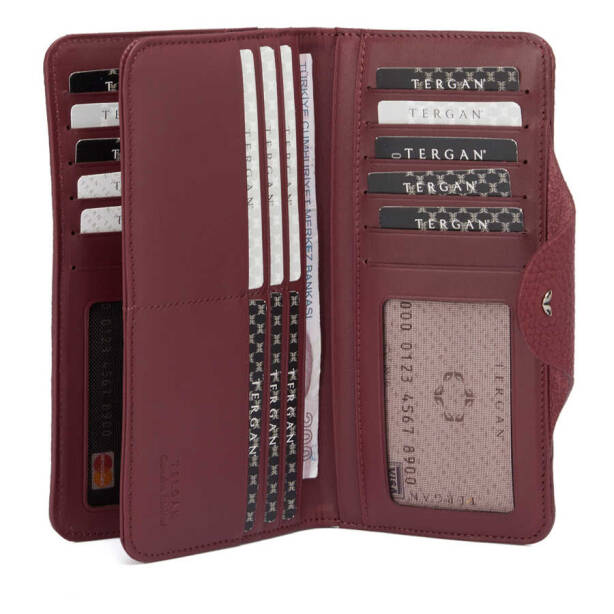 Bordo Hakiki Deri Kadın Cüzdan - S1CB00005767-D8M - 3