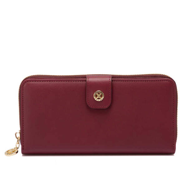 Bordo Hakiki Deri Kadın Cüzdan - S1CB00005789-X31 - 2