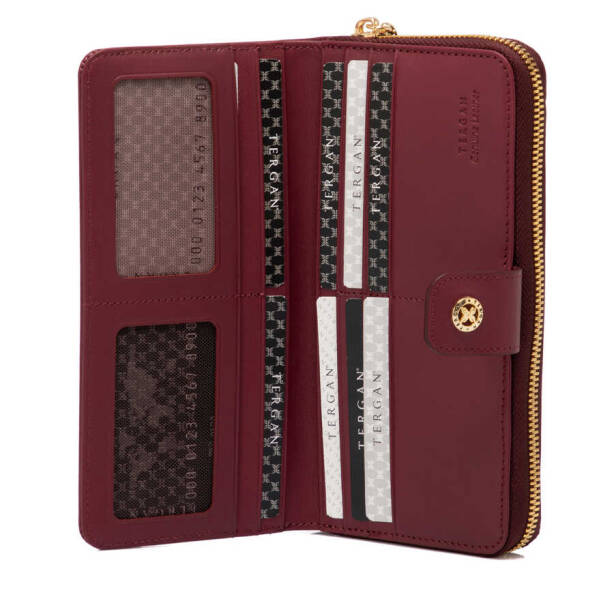 Bordo Hakiki Deri Kadın Cüzdan - S1CB00005789-X31 - 3
