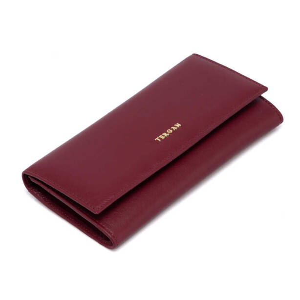 Bordo Hakiki Deri Kadın Cüzdan - S1CB00005807-K16 - Tergan