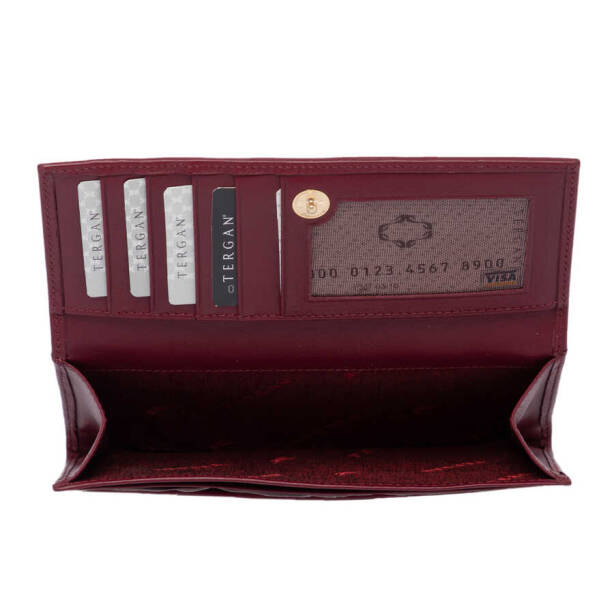 Bordo Hakiki Deri Kadın Cüzdan - S1CB00005807-K16 - Tergan