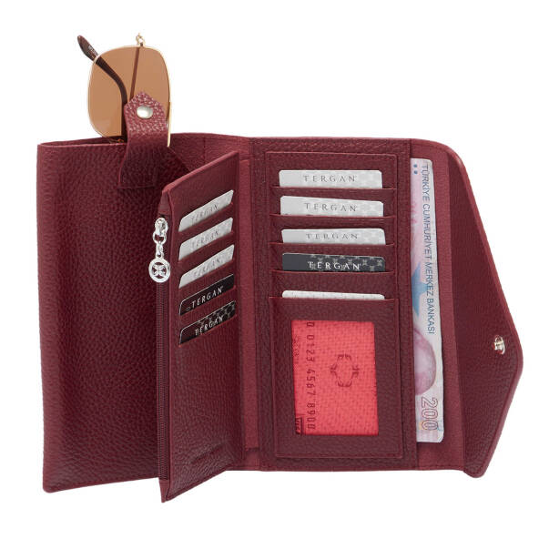 Bordo Deri Kadın Cüzdan - S1CB00005811-M71 - 4