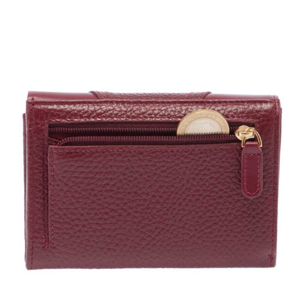 Bordo Deri Kadın Cüzdan - S1CB00005815-D8M - 4