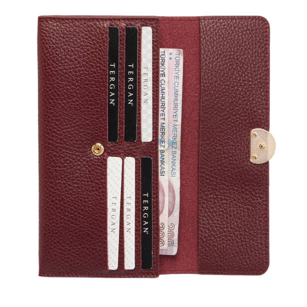 Bordo Hakiki Deri Kadın Cüzdan - S1CB00005820-M71 - 3