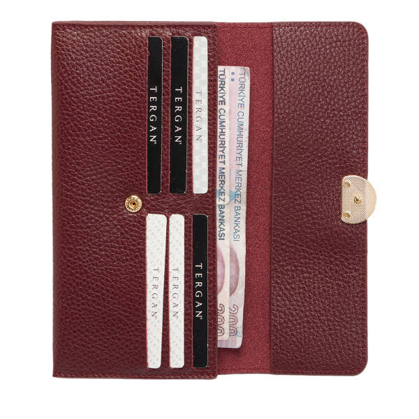 Bordo Hakiki Deri Kadın Cüzdan - S1CB00005820-M71 - 3