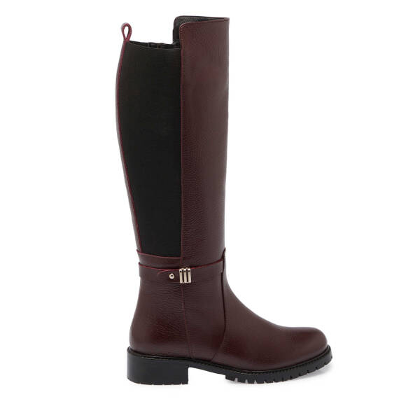 Bordo Deri Kadın Klasik Çizme - K24K1CM67712-M71 - 3