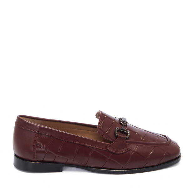 Bordo Deri Kadın Loafer - K25I1AY68041-N77 - 3