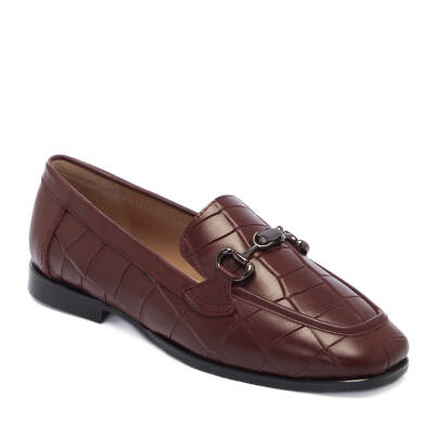  Bordo Deri Kadın Loafer - K25I1AY68041-N77 