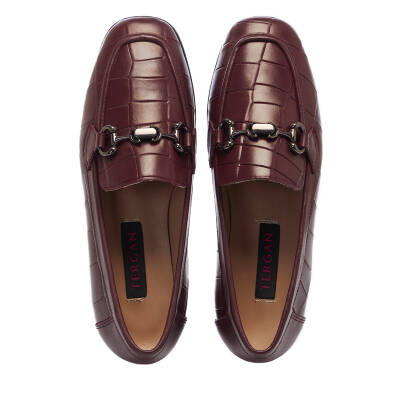  Bordo Deri Kadın Loafer - K25I1AY68041-N77 - 5