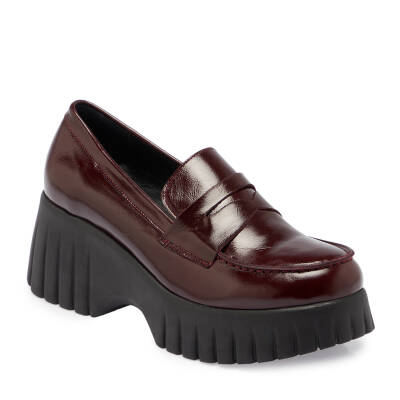  Bordo Deri Kadın Loafer - K24S1AY67691-F14 