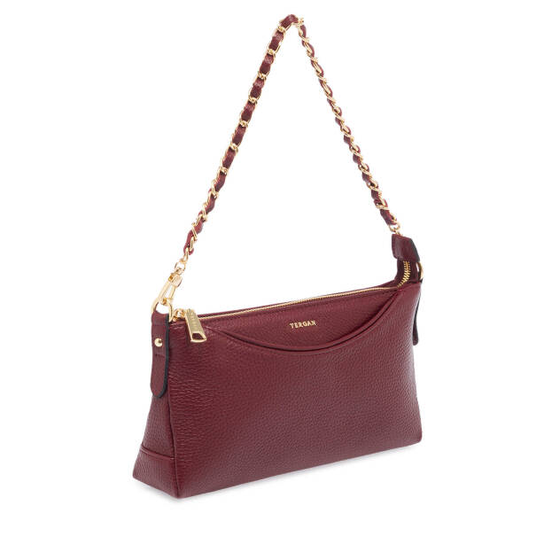 Bordo Deri Kadın Omuz Çantası - S25K1BC79149-M71 - 2