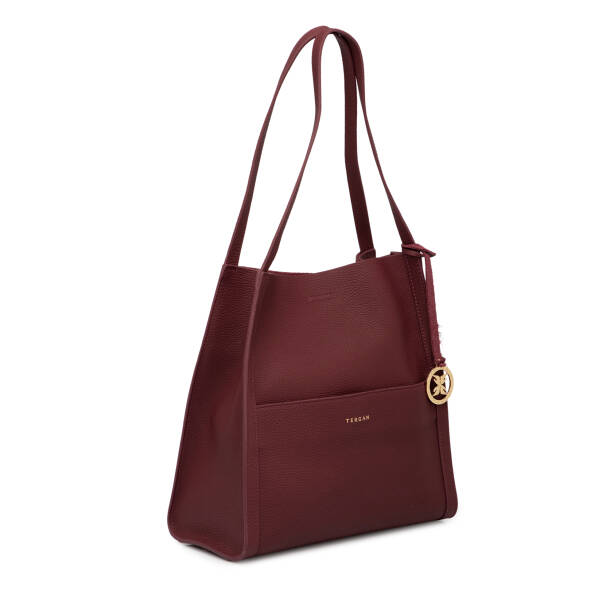 Bordo Deri Kadın Omuz Çantası - S25K1BC80491-U4C - 2