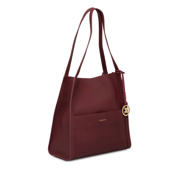 Bordo Deri Kadın Omuz Çantası - S25K1BC80491-U4C - 2