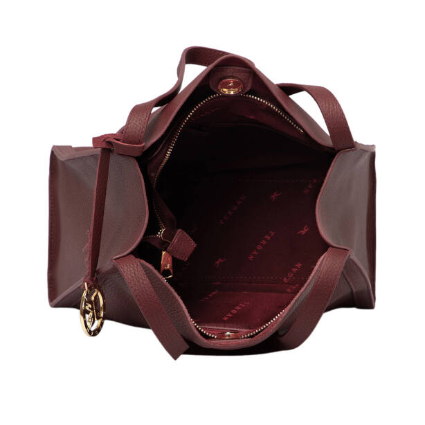 Bordo Deri Kadın Omuz Çantası - S25K1BC80491-U4C - 4