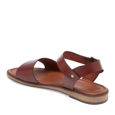 Bordo Deri Kadın Sandalet - K24Y1SN67275-I51 - 2