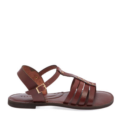 Bordo Deri Kadın Sandalet - K24Y1SN67276-I51 - 3