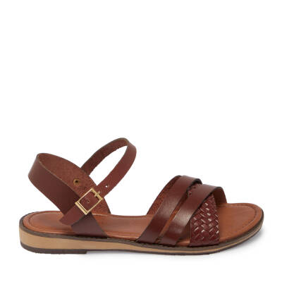 Bordo Deri Kadın Sandalet - K25Y1SN68069-I51 - 3