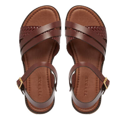 Bordo Deri Kadın Sandalet - K25Y1SN68069-I51 - 5