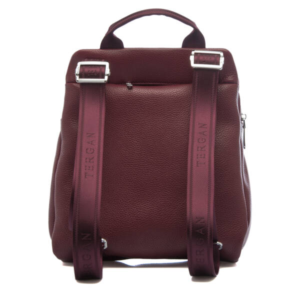 Bordo Hakiki Deri Kadın Sırt Çantası - S1SR00079384-M71 - Tergan