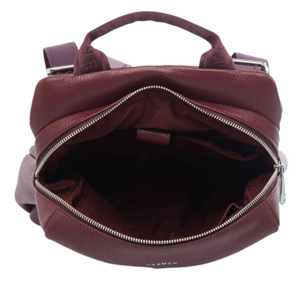 Bordo Hakiki Deri Kadın Sırt Çantası - S1SR00079384-M71 - Tergan